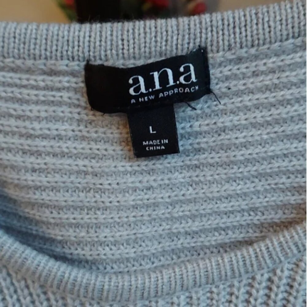 A.N.A sweater. Size L Top light gray fancy casual formal cardigan - Picture 3 of 7